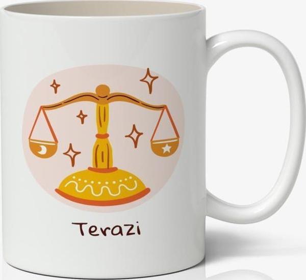 Terazi Burcu Baskılı Kupa Bardak - Baskılı Kahve Kupa Bardak - Image 1