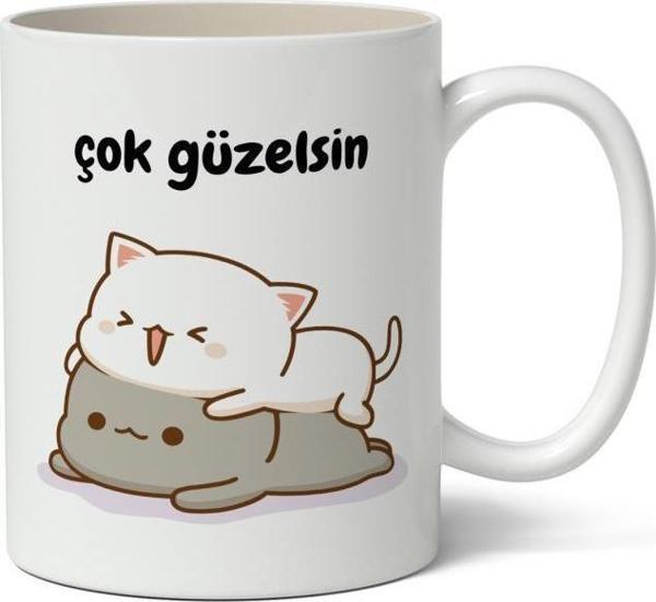 Çok Güzelsin Baskılı Kupa Bardak Baskılı Kahve Kupa Bardak - Image 1