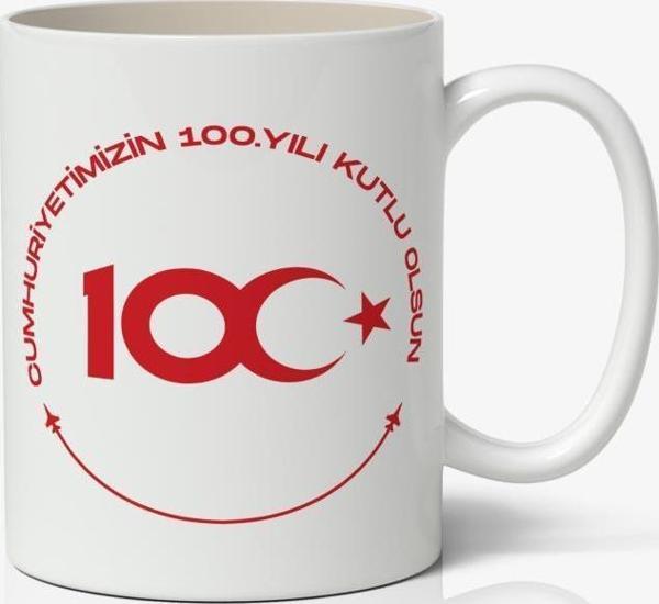 Cumhuriyetin 100. Yılı Tasarımlı Kupa Bardak Baskılı Kahve Kupa Bardak Model 2 - Image 1