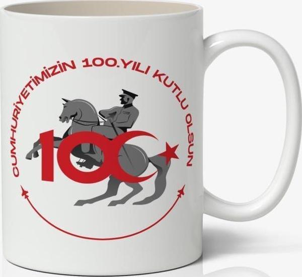 Cumhuriyetin 100. Yılı Tasarımlı Kupa Bardak Baskılı Kahve Kupa Bardak Model 4 - Image 1
