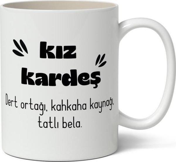Kız Kardeş Baskılı Kupa Bardak Baskılı Kahve Kupa Bardak - Image 1