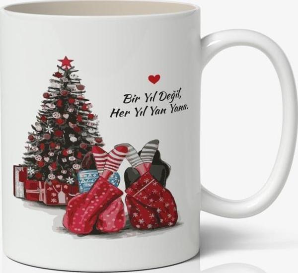 Yılbaşı Temalı Kupa Bardak Baskılı Kahve Kupa Bardak Model 18 - Image 1