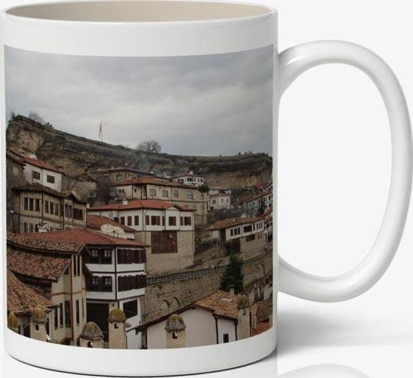 Nostaljik Kasaba Baskılı Kupa Bardak Baskılı Kahve Kupa Bardak - Image 1
