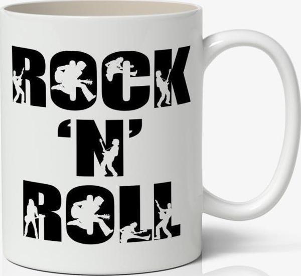 Rock 'N' Roll Baskılı Kupa Bardak Baskılı Kahve Kupa Bardak - Image 1