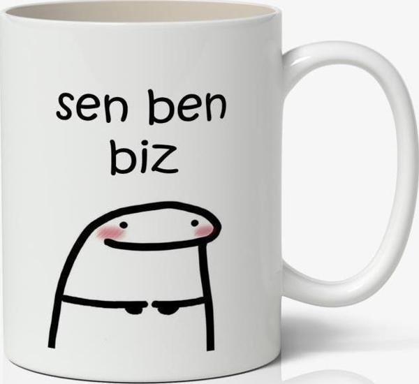 Sen Ben Biz Yazılı Baskılı Kupa Bardak - Baskılı Kahve Kupa Bardak - Image 1