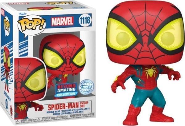 Funko Pop Marvel: Beyond Amazing - Spider-Man Oscorp Suit Special Edition No:1118 Bobble-Head - Image 1