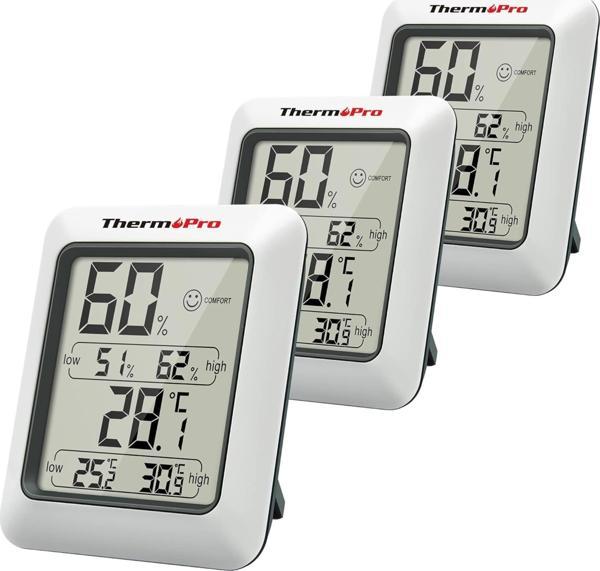 ThermoPro TP50 Termometre İç Mekan Dijital Sıcaklık ve Nem Ölçer - 3 Adet - Image 1