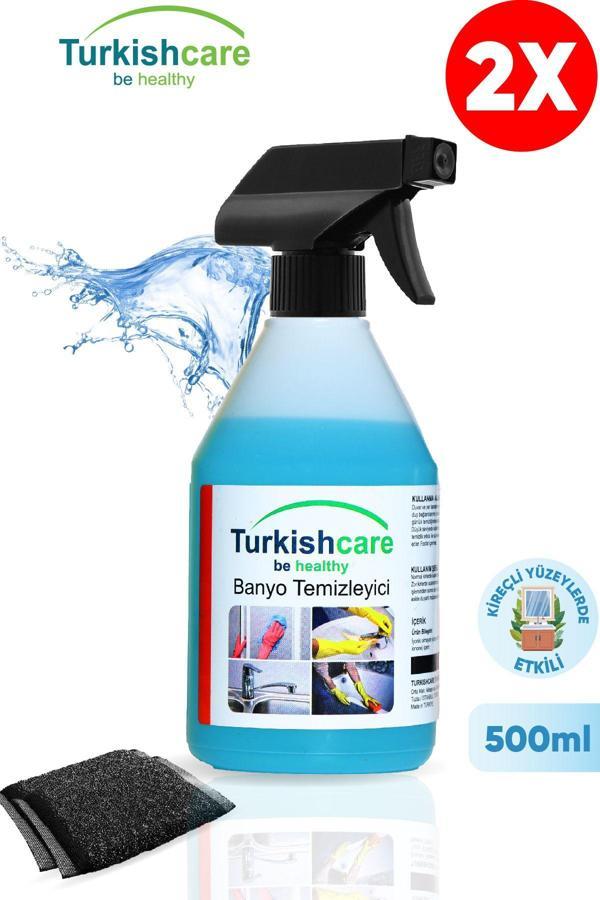 Turkishcare Banyo Ve Kireç Sökücü Temizleyici Sprey 500 Ml Ve Sünger 2'Li Paket - Image 1