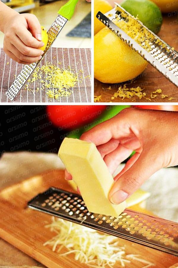 Arsimo Paslanmaz Çelik Pratik Uzun El Rendesi Saplı Limon Peynir Sarımsak Rendesi 27 Cm - Image 1