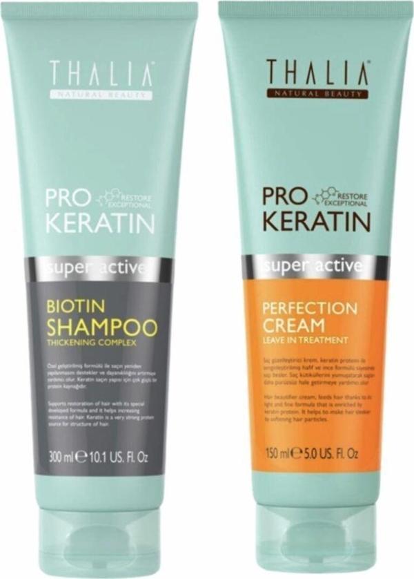 Thalia Pro Keratin Biotin Şampuan -Yenileyici 300 Ml + Güzelleştirici Krem - 150Ml - Image 1