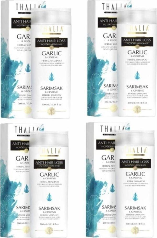 Thalia Sarımsak Ginseng Özlü Saç Dökülmesine Karşı Şampuan 300Ml 4 Adet - Image 1