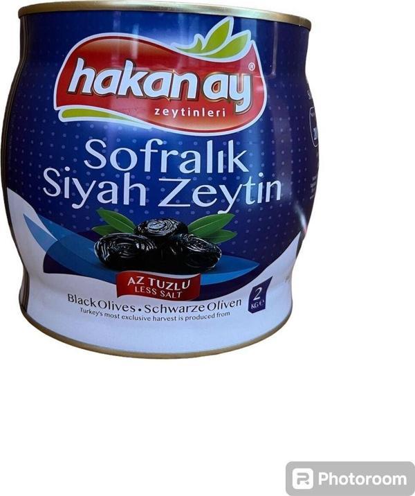 Hakan Ay Gemlik Zeytinleri Siyah Mega Yağlı Zeytin 2Kg Klb:260-290 - Image 1
