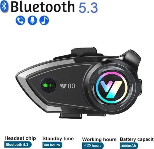 Vothoon Y80 Motosiklet Kask Kulaklık Intercom Işıklı Motorsiklet Interkom - Image 1