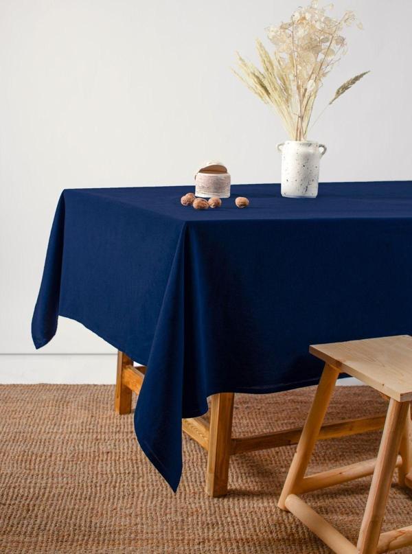 Wellstil Premium | Keten Lacivert Masa Örtüsü 110 X 160 Cm - Image 1