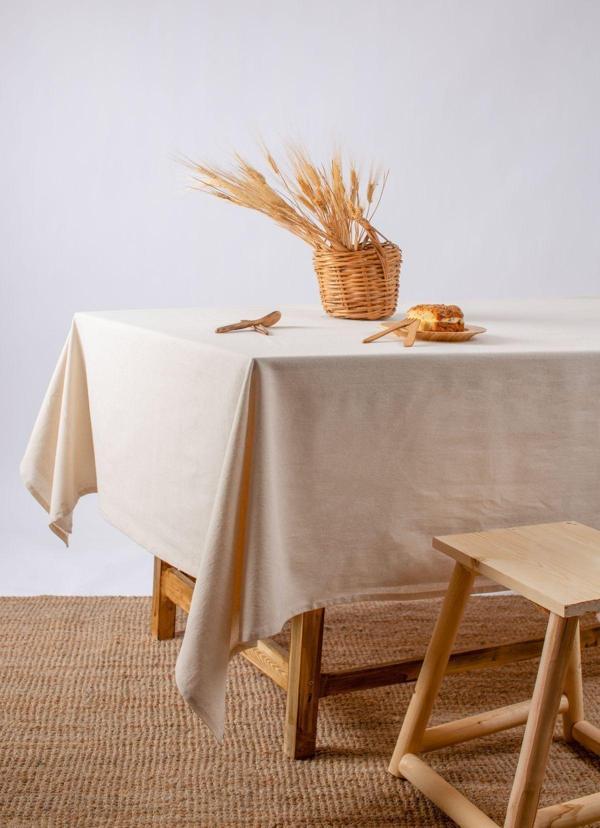 Wellstil Doku | Organik Ham Keten Masa Örtüsü 110 X 160 Cm - Image 1