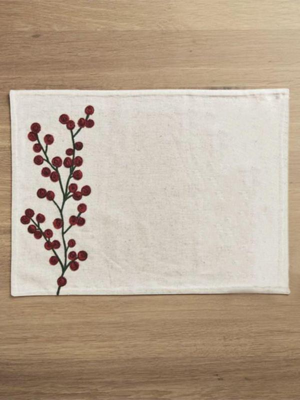 Wellstil Helen | 6 Parça Yılbaşı Nakışlı Amerikan Servisi 35 X 45 Cm - Image 1