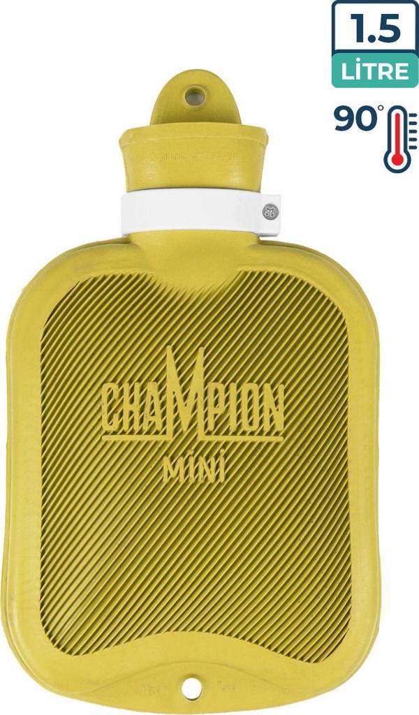 Champion Kauçuk Termofor Mini Sıcak Su Torbası, Kokusuz Sıcak Su Torbası Sarı 1,5 L - Image 1
