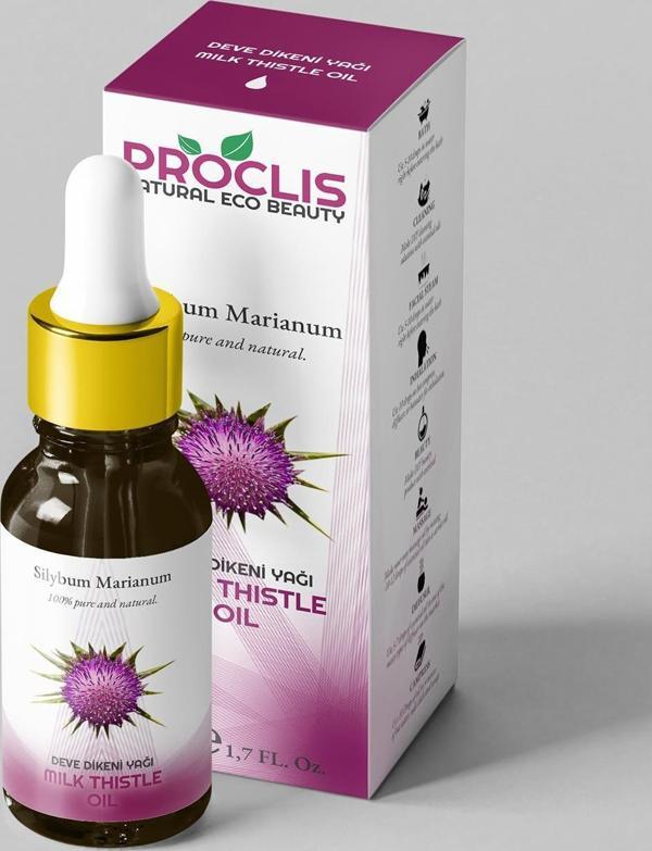 PROCLİS % 100 Doğal Soğuk Sıkım Sabit Deve Dikeni Yağı, Milk Thistle Oil, 50 ml - Image 1