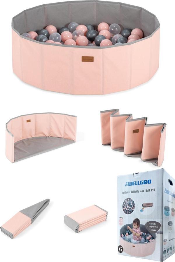 Wellgro 90 Toplu Katlanır Top Havuzu - Pembe - Image 1