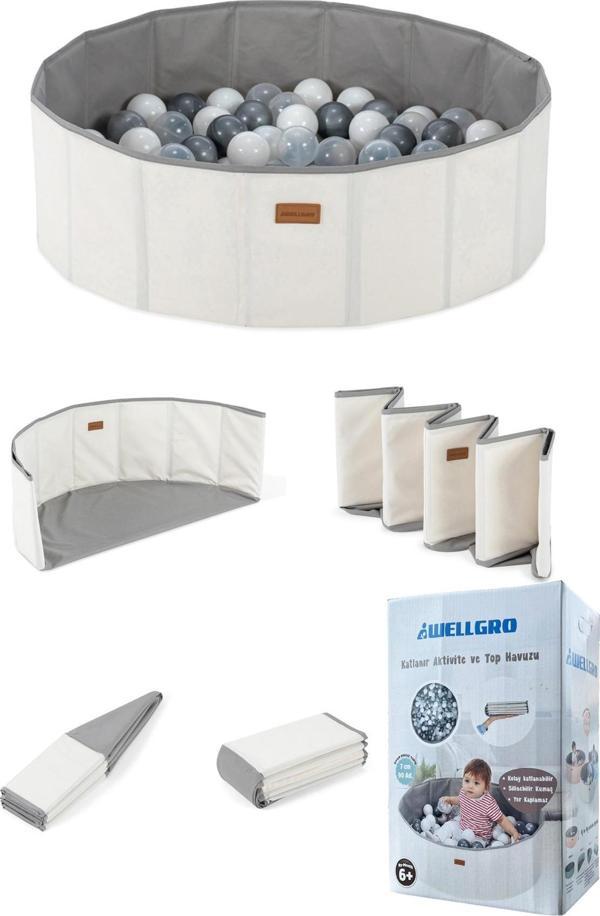 Wellgro 90 Toplu Katlanır Top Havuzu - Ekru - Image 1