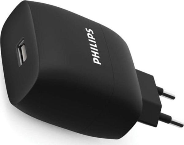 Philips Dlp 2501/78 1 Usb Çıkışlı Duvar Şarj Cihazı, Siyah - Image 1