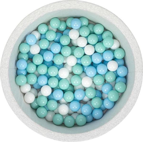 Wellgro Bubble Pops Açık Gri Sünger Top Havuzu / Mavi, Beyaz, Mint Toplu - Image 1