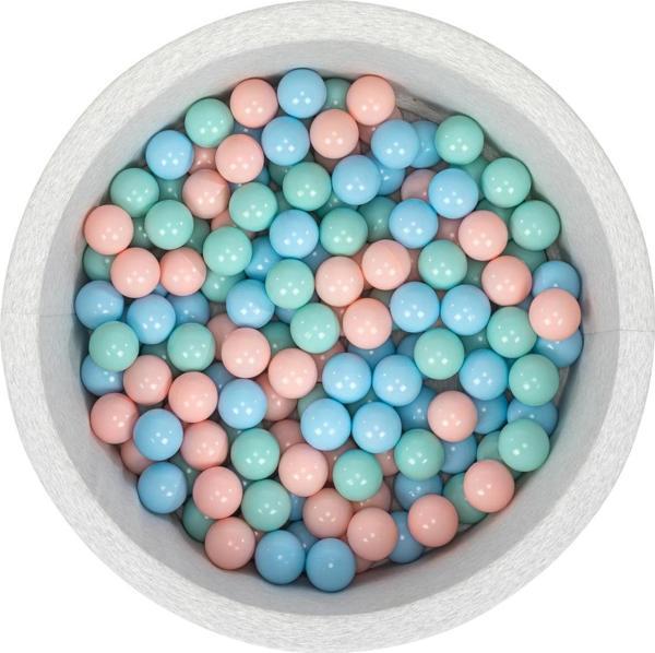 Wellgro Bubble Pops Açık Gri Sünger Top Havuzu / Mavi, Pembe, Mint Toplu - Image 1