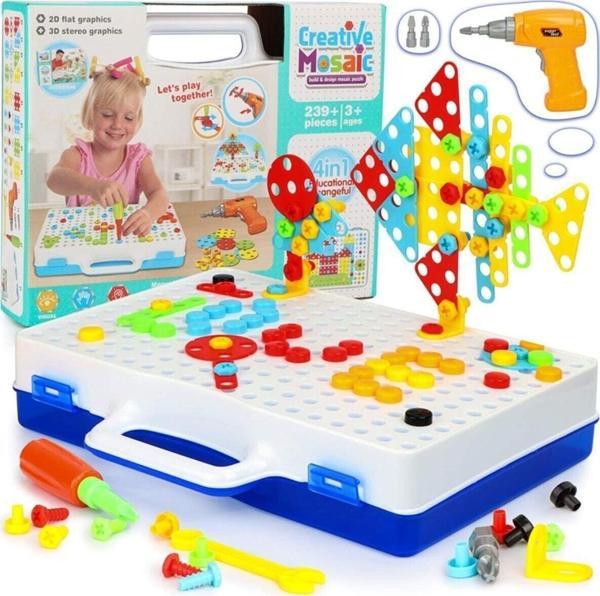 Birlik Oyuncak Matkaplı 3D Yaratıcı Tamir Seti Puzzle Eğitici - Image 1