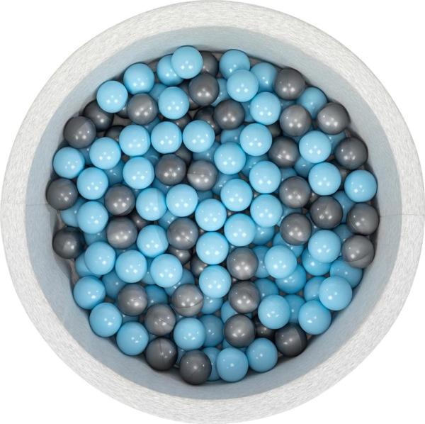 Wellgro Bubble Pops Açık Gri Sünger Top Havuzu / Mavi, Mavi, Gri Toplu - Image 1
