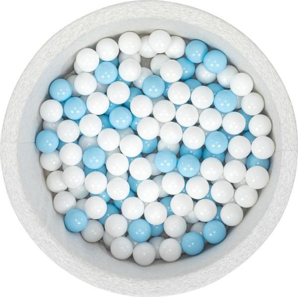 Wellgro Bubble Pops Açık Gri Sünger Top Havuzu / Beyaz,Beyaz,Mavi Toplu - Image 1
