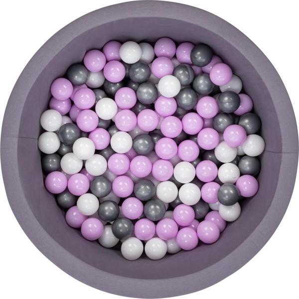 Wellgro Bubble Pops Gri Top Havuzu -Gri/Lila/Beyaz Top - Image 1