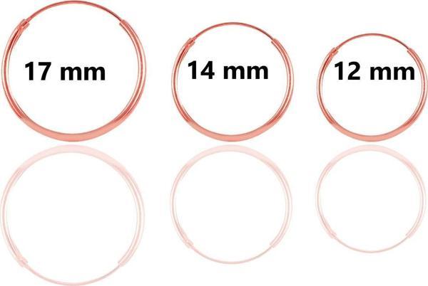 Gümüş rose  üç boydan oluşan halka kombin küpeler  - Image 1