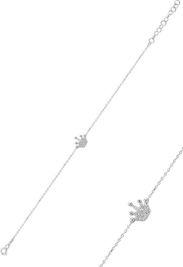 Gümüş rodyumlu taç bileklik  - Image 1