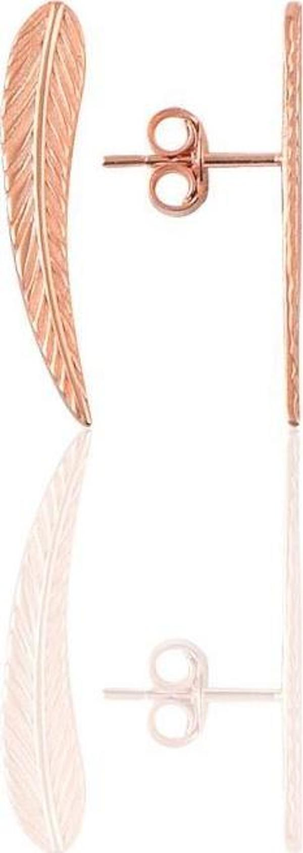 Gümüş rose tüy modeli gümüş küpe  - Image 1