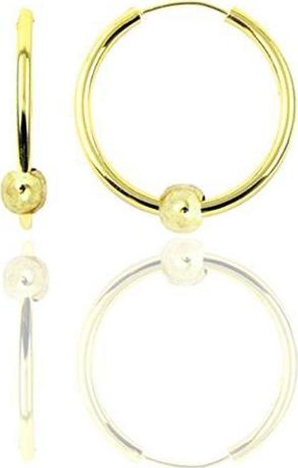 Gümüş altın yaldızlı 12 mm mini  sade toplu halka küpe  - Image 1