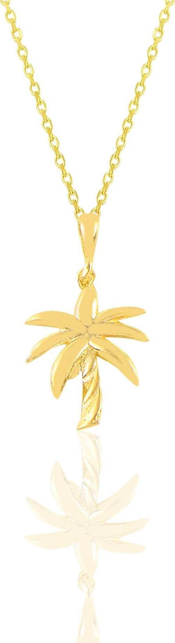 Gümüş altın yaldızlı palmiye kolye  - Image 1