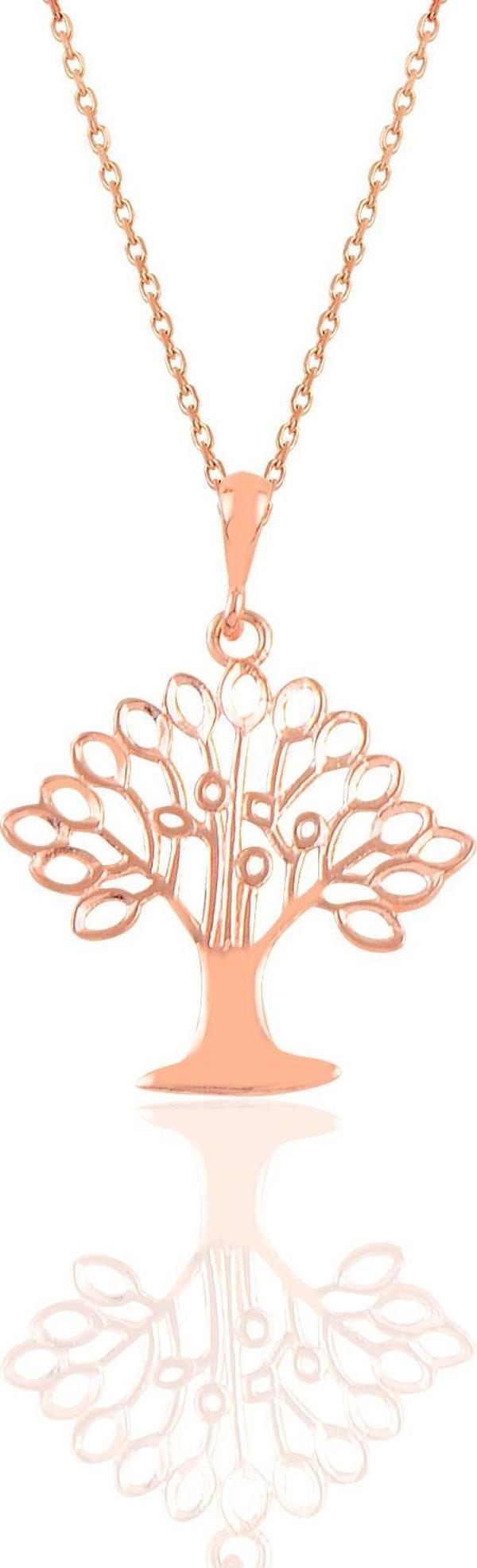 Gümüş rose ağaç kolye  - Image 1