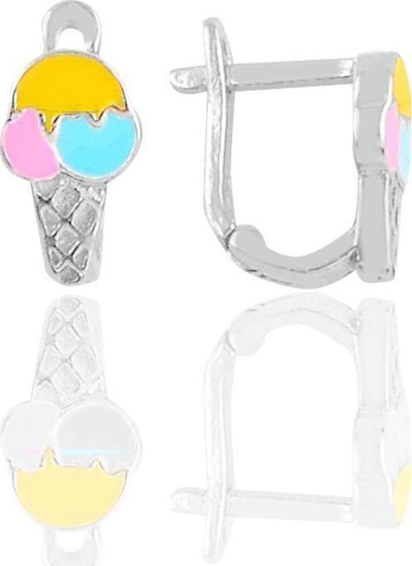 Gümüş mineli klipsli dondurma çocuk küpesi  - Image 1