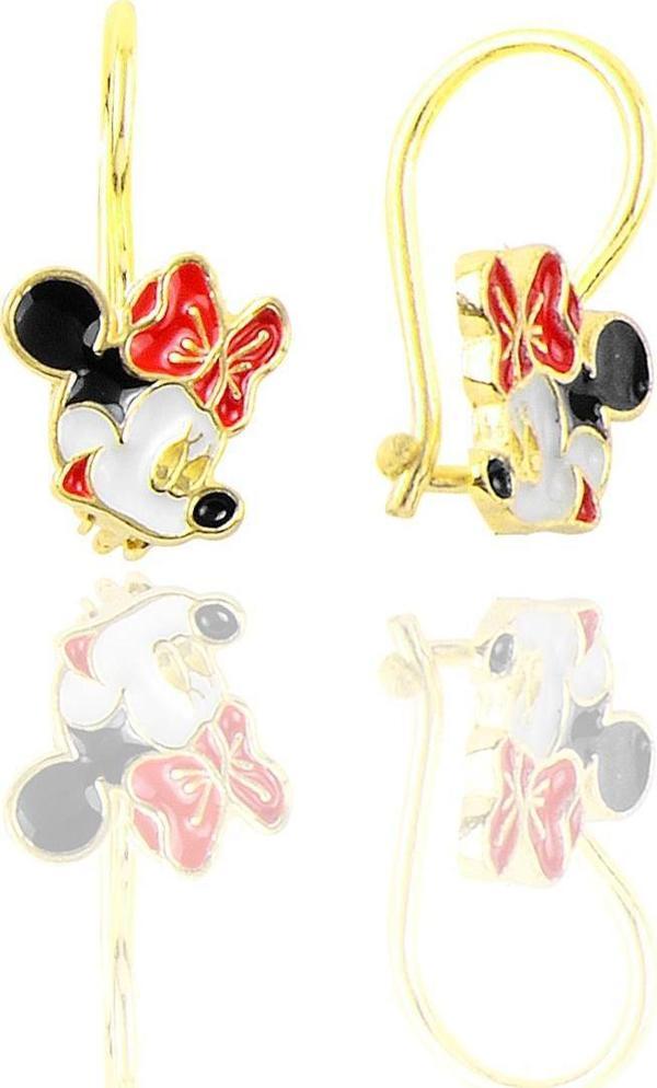 Gümüş altın yaldızlı mineli çocuk küpesi  - Image 1