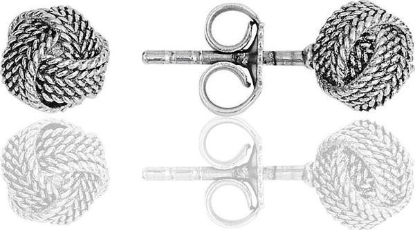 Gümüş oksitli telkari işlemeli yumak küpe  - Image 1