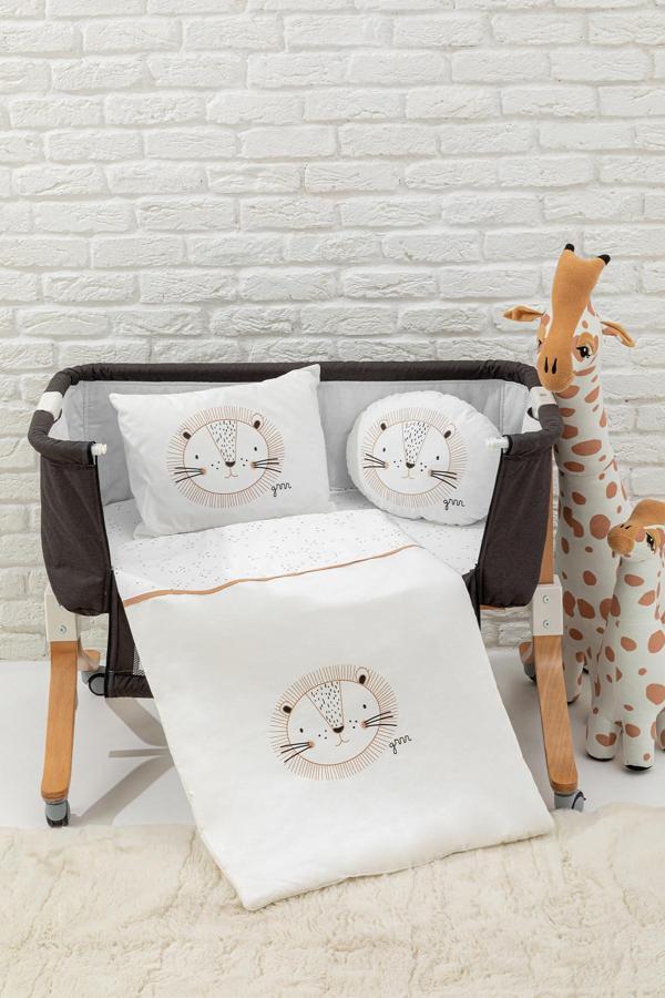Wellgro Baby Lion Anne Yanı 5 Parça Bebek Uyku Seti -Ekru - Image 1