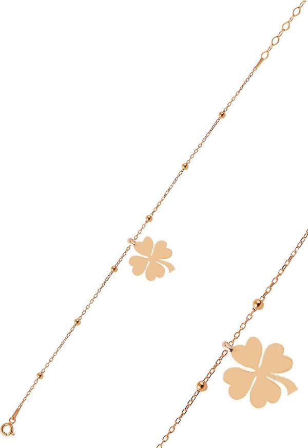 Gümüş rose yonca top top bileklik  - Image 1