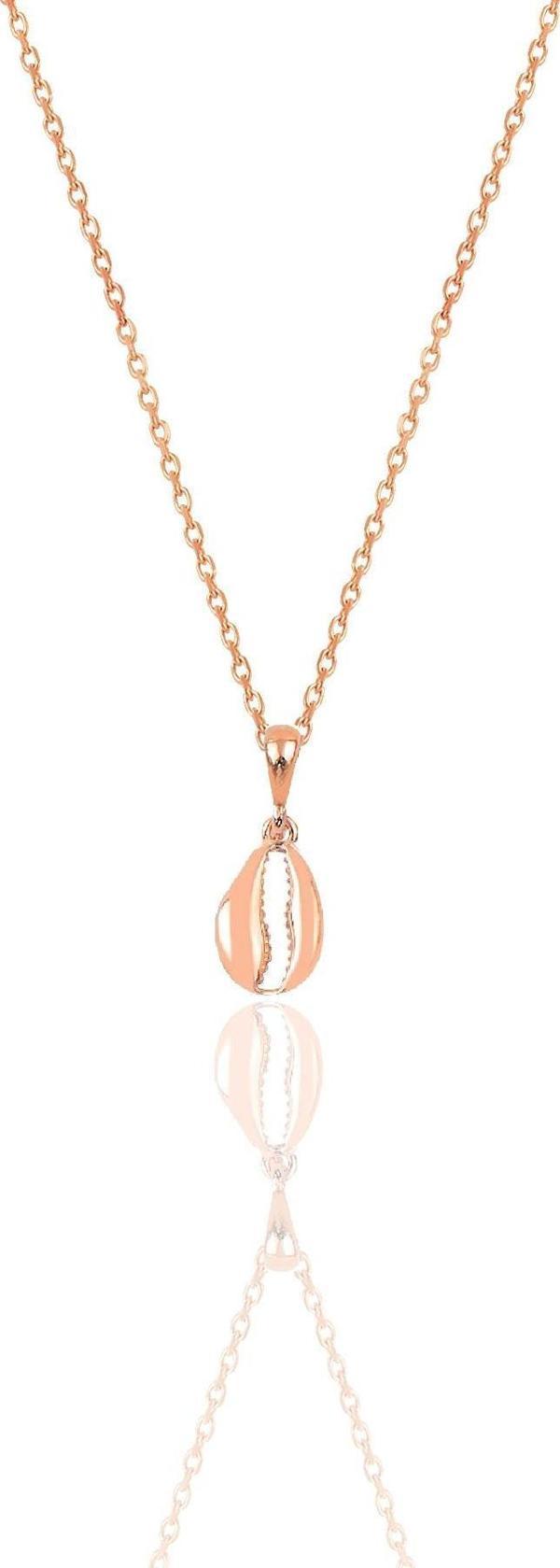 Gümüş rose deniz kabuğu modeli minimal kolye  - Image 1