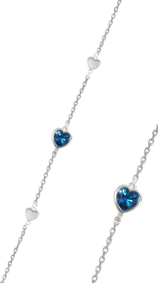 Gümüş akumarin, sedef ve zirkon taşlı kalp tutkusu kadın bileklik  - Image 1