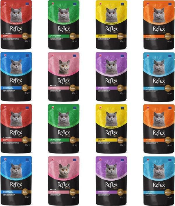 Reflex Plus Karışık Pouch Kedi Maması 85 Gr X 16 Adet - Image 1