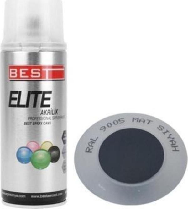 Best Elite Akrilik Sprey Boya 400 Ml Mat Siyah - Image 1