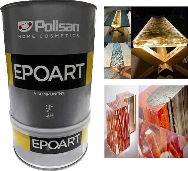 Polisan Epoart Şeffaf Epoksi Döküm Tipi A+B Kompenant 800 Gr. - Image 1
