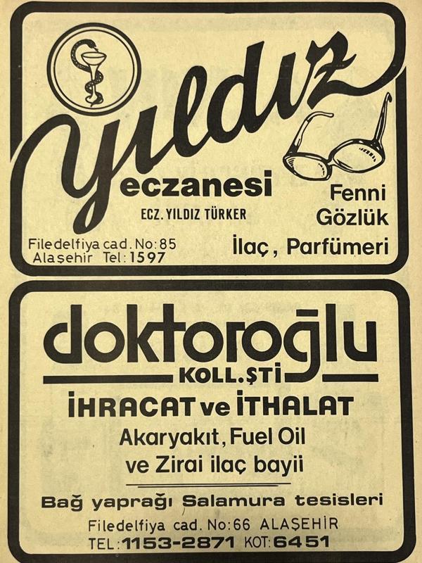 Manisa 1987 Meslek Reklam İlanı Efemera S-45 - Image 1
