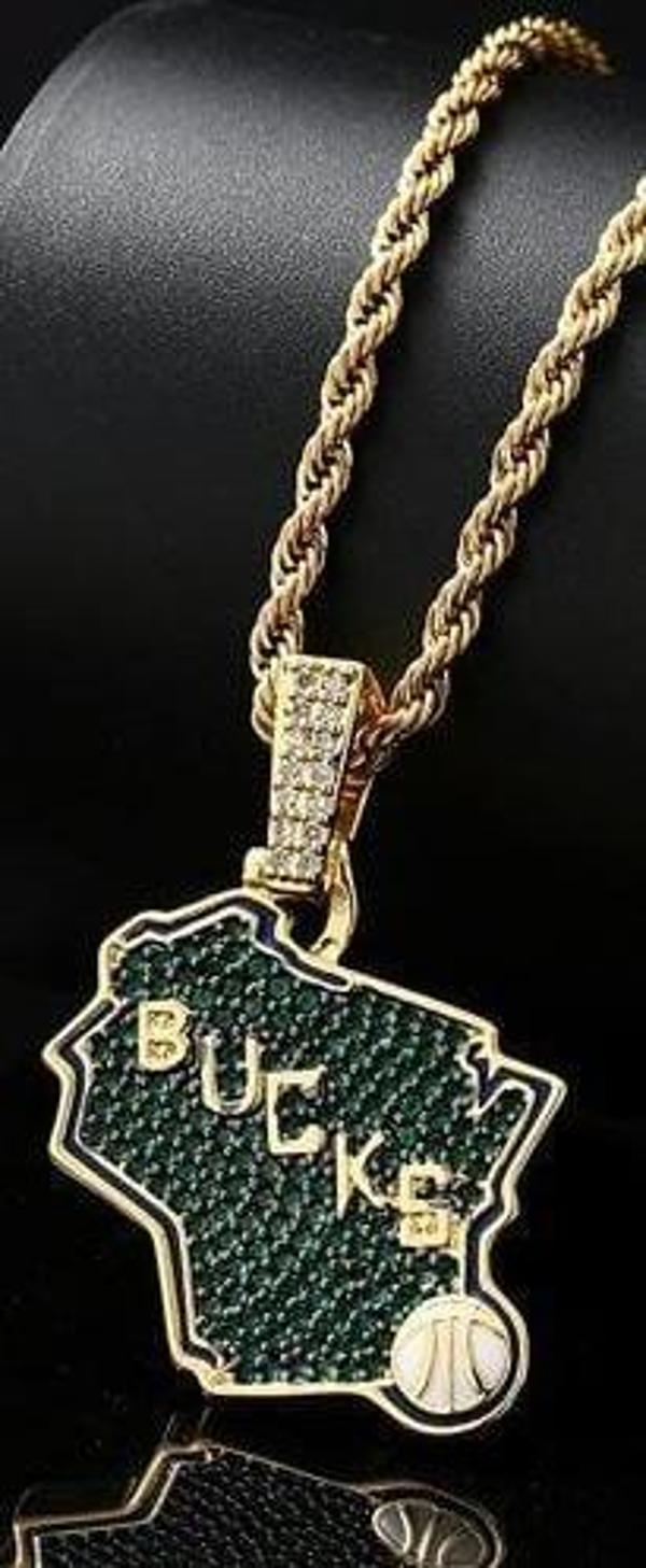 Milwaukee Bucks Çelik Tasarım Kolye Sarı Renk - Image 1