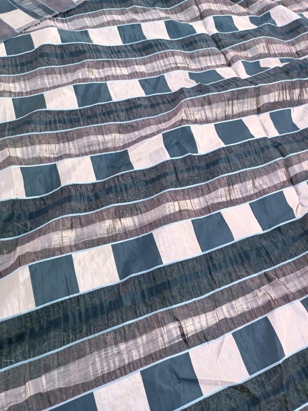 Çizgi Desenli Tül İşlemeli Fon Perde Kumaşı Çok Renkli 2,75x12m - Image 1